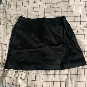 black satin skirt!!